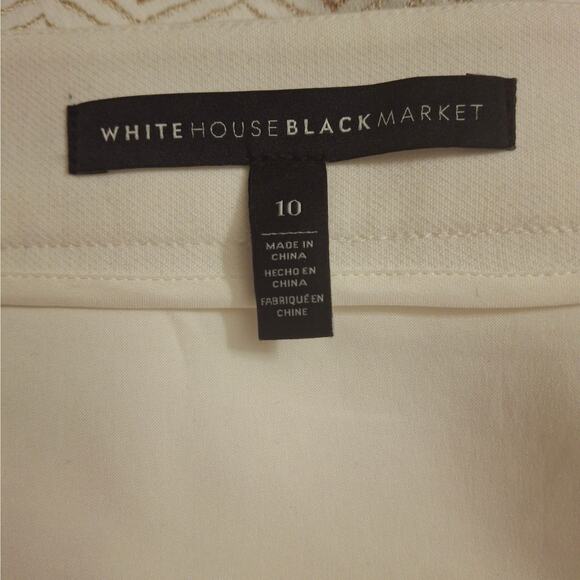 White House Black Market White Stitched Crosshatch Skirt Size 10 - Picture 4 of 7